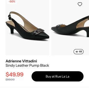 Adrienne Vittadini Black Slingback Heels
